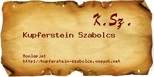 Kupferstein Szabolcs névjegykártya